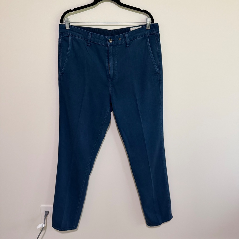 Rag & Bone New York Mens Fit 2 Slim Chino Pants Real Indigo Blue 36 Cotton Hemp